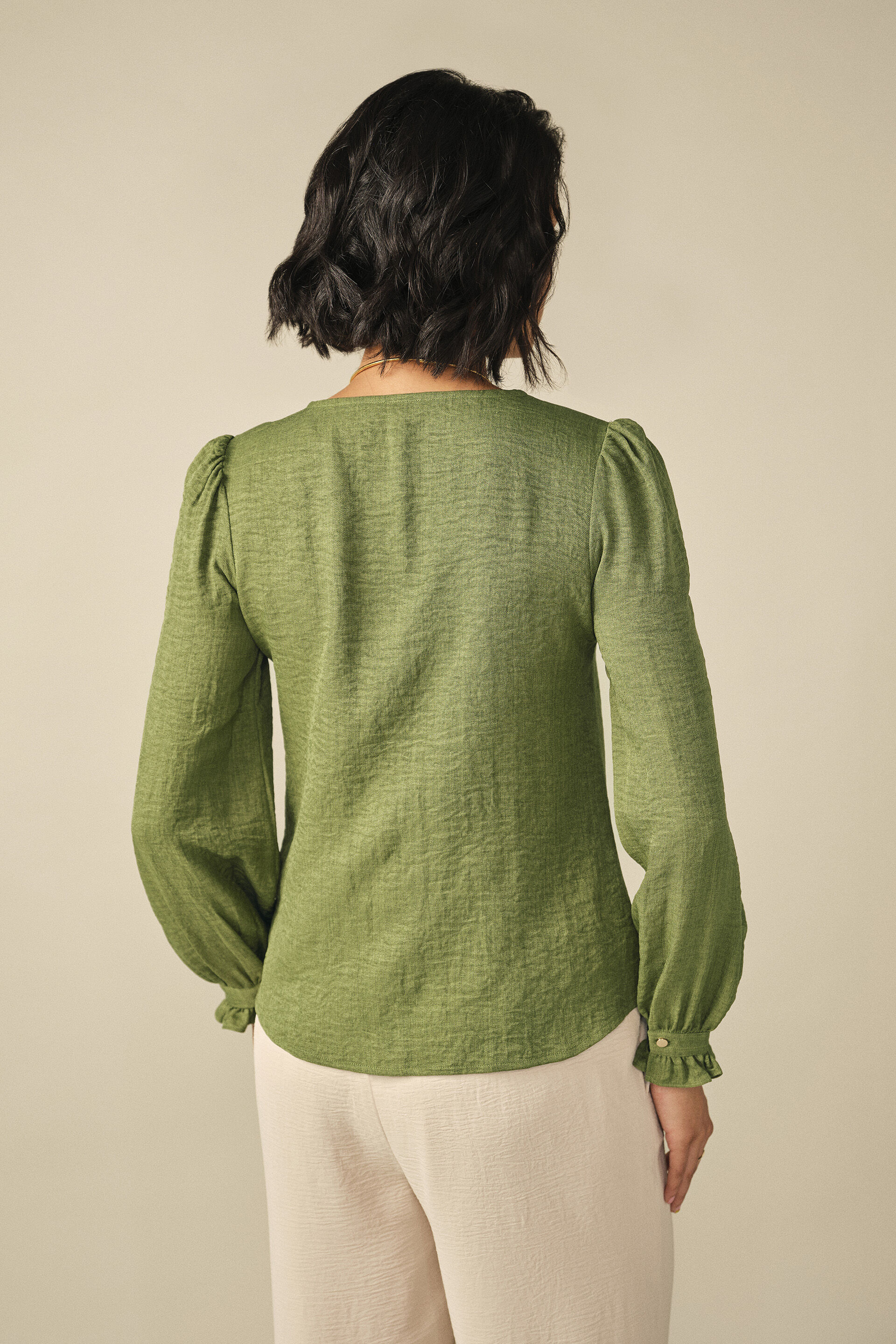 Full Sleeves Top in Green, Green, image 6